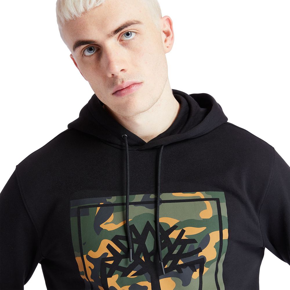 Sudadera Timberland Hombre Camo Tree-Logo Hoodie Negras - Chile VMX-713682